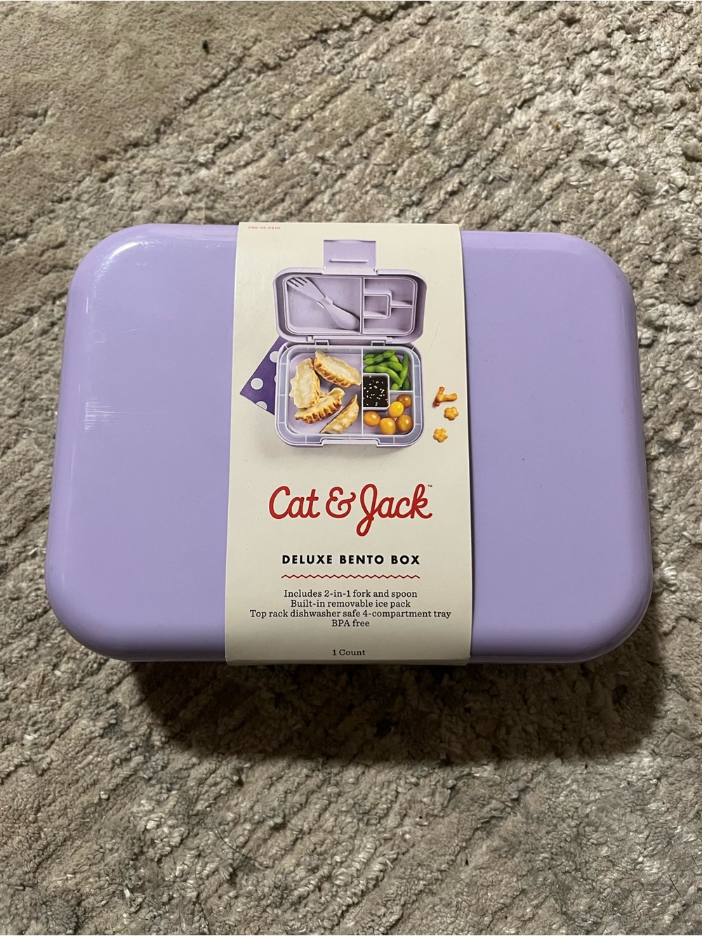 Cat & Jack Light Purple Deluxe Bento Lunch Box